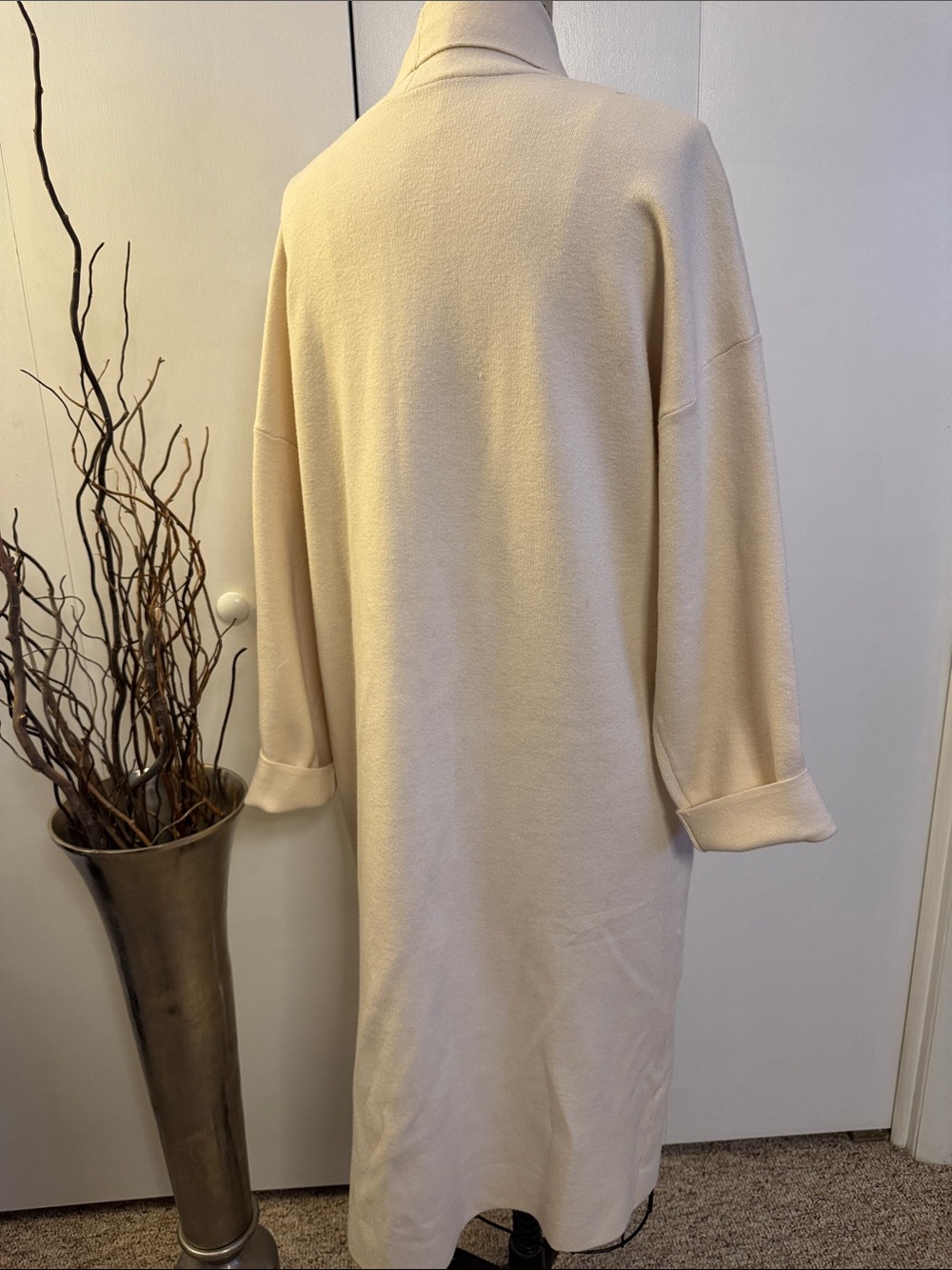 Apricot Open-Front Longline Cardigan Sweater - Picture 4 of 5